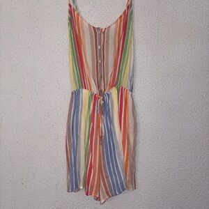 Vibrant Striped Women's Romper
